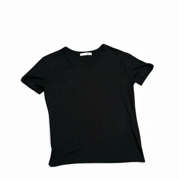Aritzia Wilfred Free Asset Crewneck Cotton Basic Black Short Sleeve Tee T Shirt - Picture 4 of 6